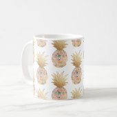 Mug PixDezines Aloha Ananas+Rose+Faux Or (Devant gauche)