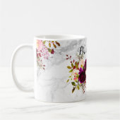 Mug PixDezines Aquarelle Bordeaux+Fleurs Bleues (Gauche)