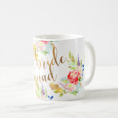 Mug PixDezines Aquarelle Florale|Bride Squad (Devant droit)