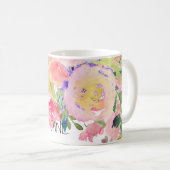 Mug PixDezines Aquarelle Ressort, Peonies Bouquet (Devant droit)