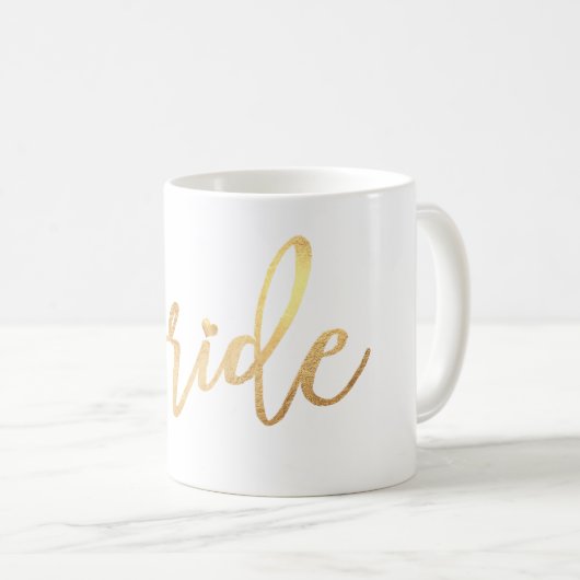 Mug PixDezines Bride/Faux Gold/Modern Script (Devant droit)