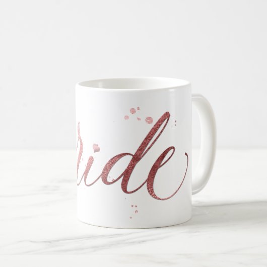 Mug PixDezines Bride/Faux Rose Gold/Modern Script (Devant droit)