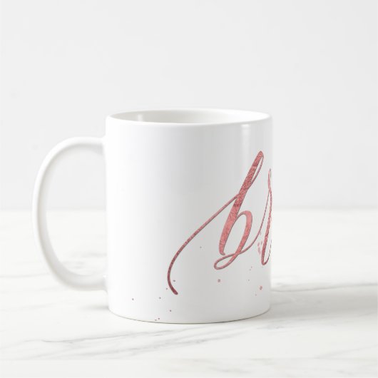 Mug PixDezines Bride/Faux Rose Gold/Modern Script (Gauche)
