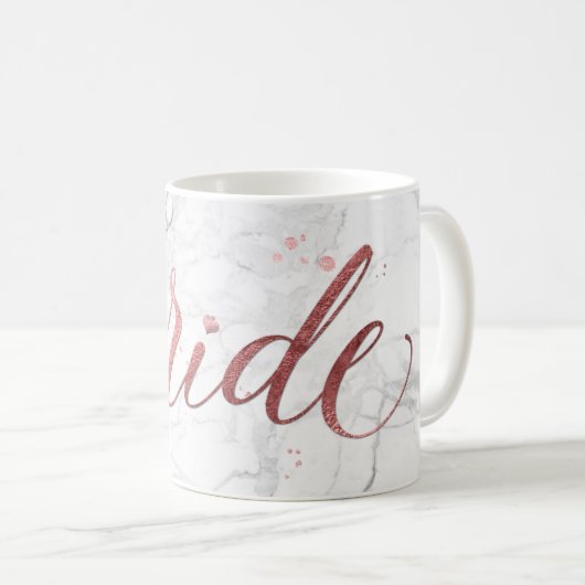 Mug PixDezines Bride/Faux Rose Gold/Modern Script (Devant droit)