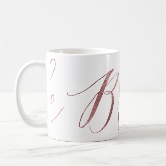 Mug PixDezines Bride/Faux Rose Gold/Modern Script (Gauche)