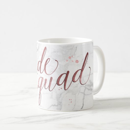 Mug PixDezines Bride Squad/Faux Rose Gold Script (Devant droit)