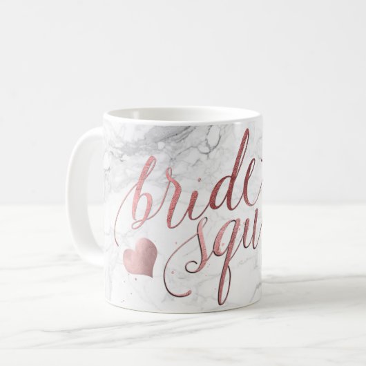 Mug PixDezines Bride Squad/Faux Rose Gold Script (Devant gauche)