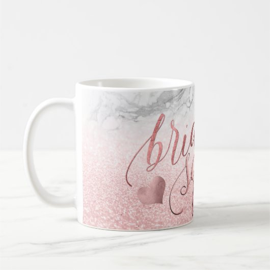 Mug PixDezines Bride Squad/Faux Rose Gold Script (Gauche)