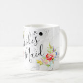 Mug PixDezines Bridesmaid/aquarelle florale (Devant droit)
