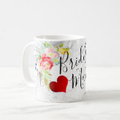 Mug PixDezines Bridesmaid/aquarelle florale (Devant gauche)