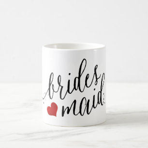 Mug PixDezines Bridesmaid/Coeur/Script moderne