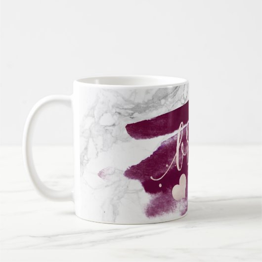 Mug PixDezines Bridesmaid|Marble Blush Pink Script (Gauche)