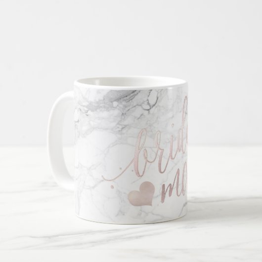 Mug PixDezines Bridesmaid|Marble Blush Pink Script (Devant gauche)