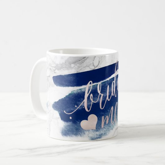 Mug PixDezines Bridesmaid|Marble Blush Pink Script (Devant gauche)
