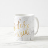 Mug PixDezines Demoiselle d'honneur|Marbre Script Faux (Devant droit)