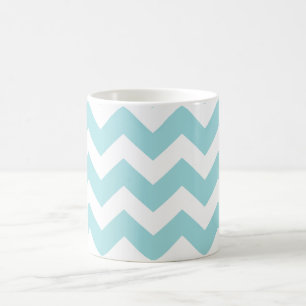 Mug PixDezines DIY Couleur/Aqua/Motif Chevron Ajus