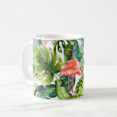Mug PixDezines Flamants roses roses+Foliage tropical (Devant gauche)