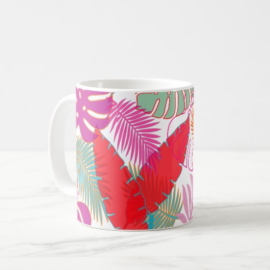 Mug PixDezines forêt tropicale/image réglable (Devant gauche)