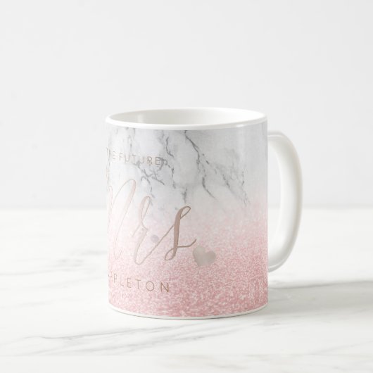 Mug PixDezines Future Mme/Blush Pink/Modern Script (Devant droit)
