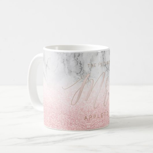 Mug PixDezines Future Mme/Blush Pink/Modern Script (Devant gauche)