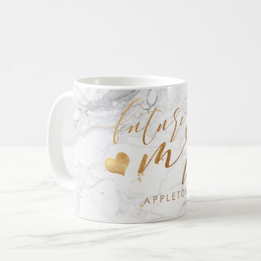 Mug PixDezines Future Mme/Faux Gold/Modern Script (Devant gauche)