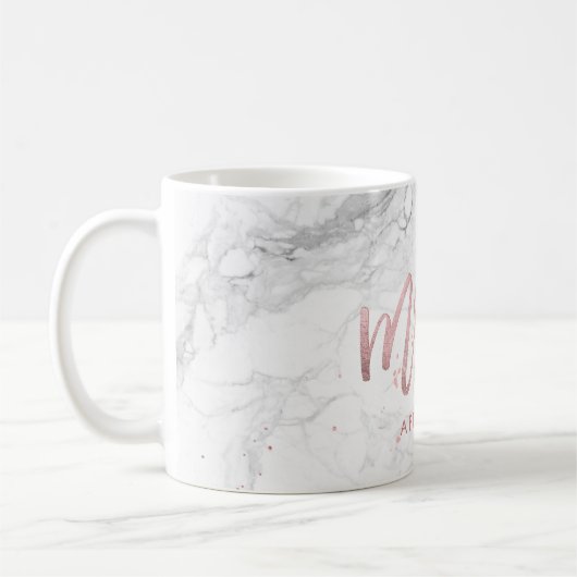 Mug PixDezines Future Mme/Faux Rose Gold/Modern Script (Gauche)