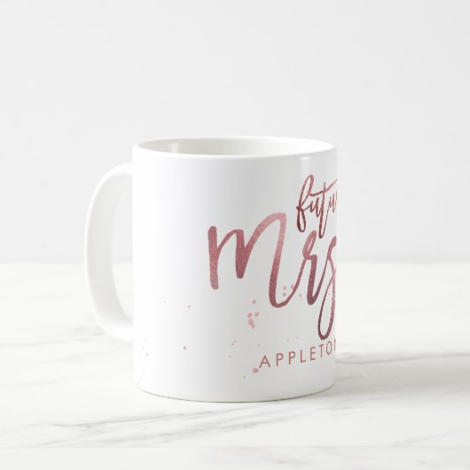 Mug PixDezines Future Mme/Faux Rose Gold/Modern Script (Devant gauche)