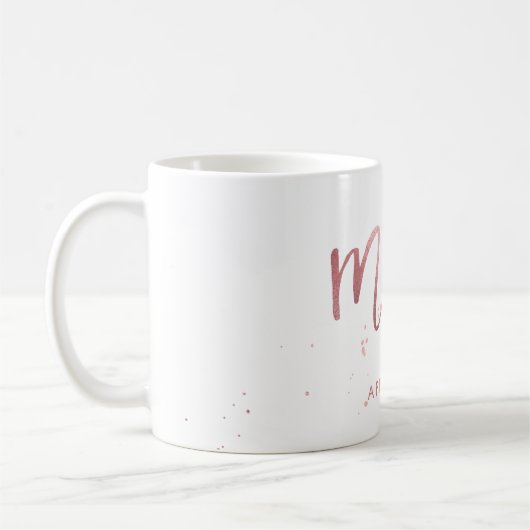 Mug PixDezines Future Mme/Faux Rose Gold/Modern Script (Gauche)