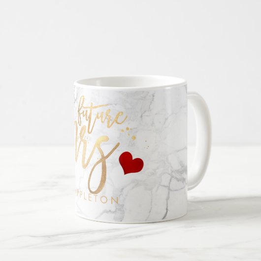 Mug PixDezines Future Mme Modern/Faux Gold Script (Devant droit)