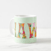 Mug PixDezines Hawaii Ananas Collage Aquarelle (Devant gauche)