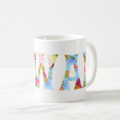 Mug PixDezines Hawaii Ananas Collage Aquarelle (Devant droit)