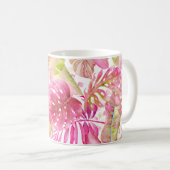 Mug PixDezines Hawaiian Jungle Pink Green Foliage (Devant droit)