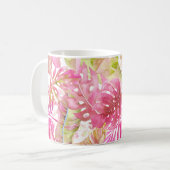 Mug PixDezines Hawaiian Jungle Pink Green Foliage (Devant gauche)