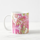 Mug PixDezines Hawaiian Jungle Pink Green Foliage (Gauche)