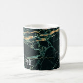 Mug PixDezines HUNTER GREEN MARBLE+FAUX OR VEINS (Devant droit)