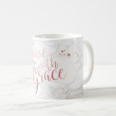 Mug PixDezines LIVE AVEC GRACE/Marble+Faux Rose Gold (Devant droit)