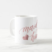 Mug PixDezines Maid of Honor/Faux Rose Gold/Fun Script (Devant gauche)