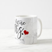 Mug PixDezines Marble Future Mme Modern Brush Script (Devant droit)
