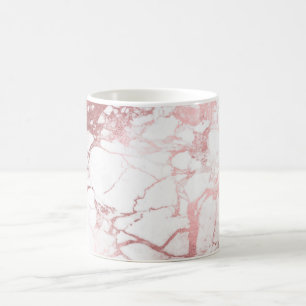 Mug PixDezines MARBRE BLANC + VEINES FAUX OR ROSE