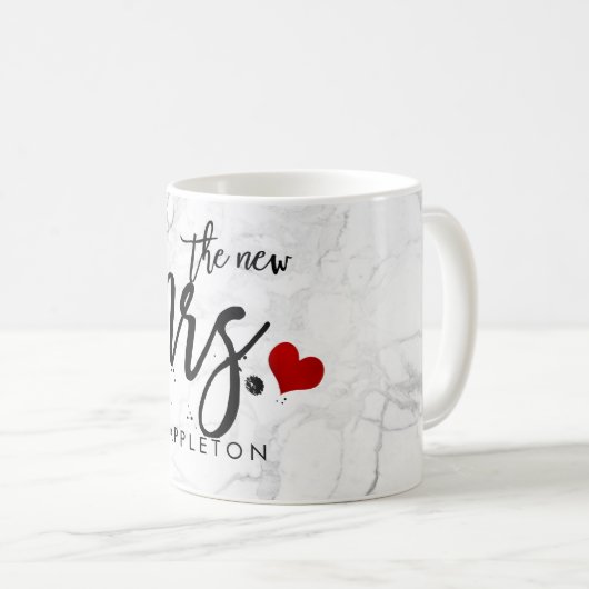 Mug PixDezines Marbre Le Nouveau Script De Brosse Mode (Devant droit)