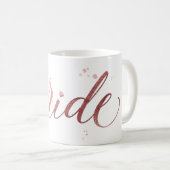 Mug PixDezines Mariée/Faux Or Rose/Écriture Moderne (Devant droit)