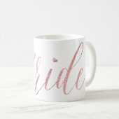 Mug PixDezines Mariée/Faux Rose Doré/Écriture Moderne (Devant droit)