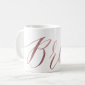 Mug PixDezines Mariée/Faux Rose Doré/Écriture Moderne (Devant gauche)