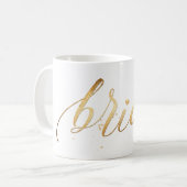 Mug PixDezines Mariée/Or Faux/Écriture Moderne (Devant gauche)