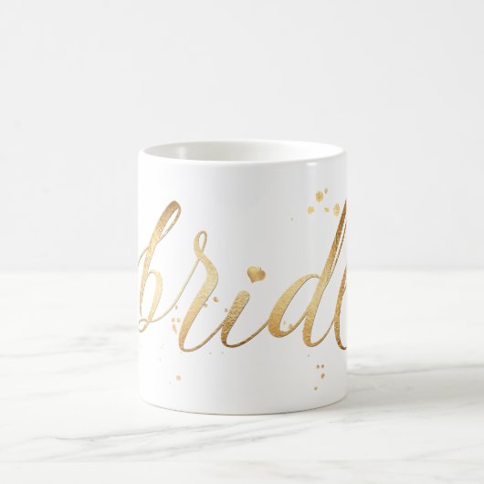 Mug PixDezines Mariée/Or Faux/Écriture Moderne (Centre)