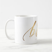 Mug PixDezines Mariée/Or Faux/Écriture Moderne (Gauche)