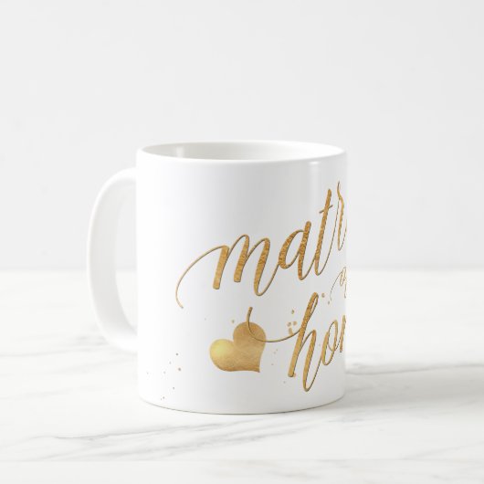 Mug PixDezines Matron of Honor/Faux Gold Foil Script (Devant gauche)