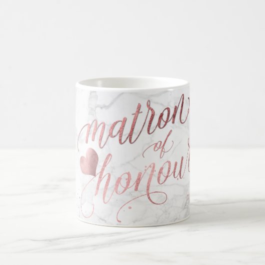 Mug PixDezines Matron of Honor/Faux Rose Gold+Marble (Centre)