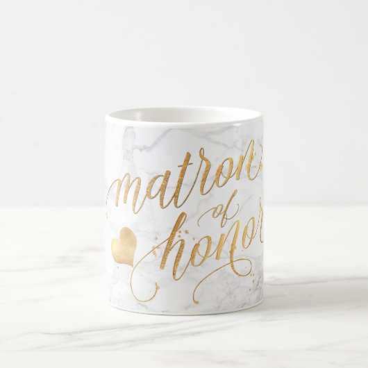 Mug PixDezines Matron of Honor/Marble+Faux Gold/Script (Centre)