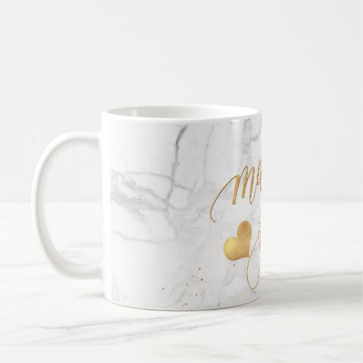 Mug PixDezines Matron of Honor/Marble+Faux Gold/Script (Gauche)